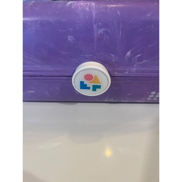 Vintage Purple Marbled Plastic Carry Case With Handle & Latch Closure - Picture 7 of 12